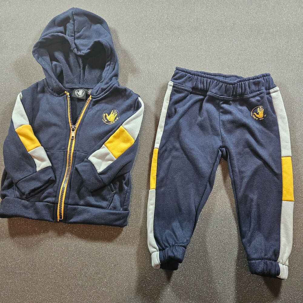 Body Glove Fleece Jogger Set 12M Navy Hooded Tracksuit Outfit